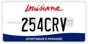 254CRV license plate in Louisiana