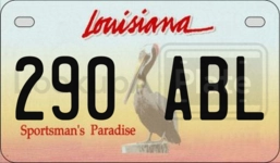290ABL license plate in Louisiana