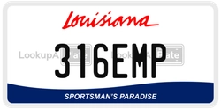 316EMP  license plate in LA