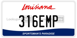 316EMP license plate in Louisiana