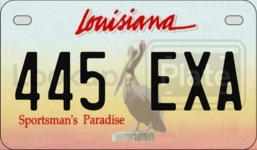 445EXA license plate in Louisiana