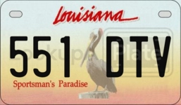 551DTV license plate in Louisiana