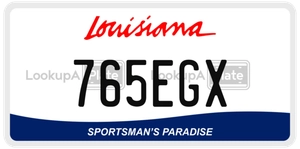 765EGX license plate in Louisiana