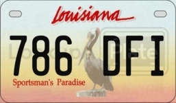 786DFI license plate in Louisiana