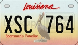 XSC764 license plate in Louisiana