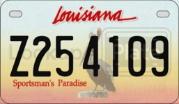 Z254109 license plate in Louisiana