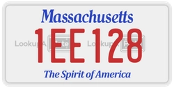 1EE128  license plate in MA