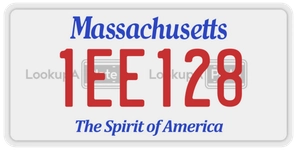 1EE128 license plate in Massachusetts