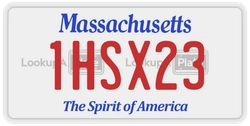 1HSX23  license plate in MA