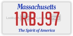 1RBJ97  license plate in MA