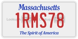 1RMS78  license plate in MA
