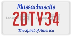 2DTV34  license plate in MA