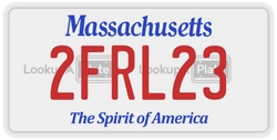 2FRL23  license plate in MA