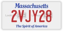 2VJY28  license plate in MA