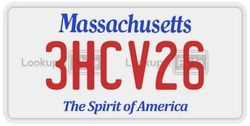3HCV26  license plate in MA
