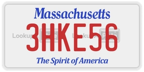3HKE56 license plate in Massachusetts