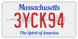 3YCK94  license plate in MA