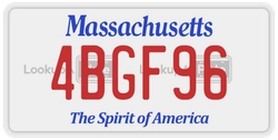 4BGF96  license plate in MA