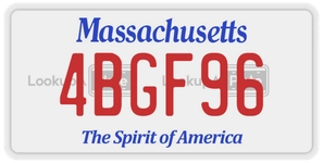 4BGF96 license plate in Massachusetts