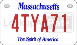 4TYA71 license plate in Massachusetts