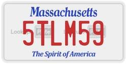 5TLM59  license plate in MA