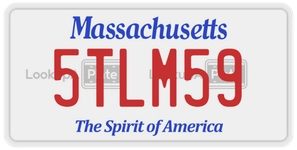 5TLM59 license plate in Massachusetts