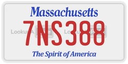 7NS388  license plate in MA