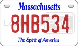 8HB534 license plate in Massachusetts