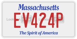 EV424P  license plate in MA