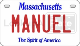 MANUEL license plate in Massachusetts
