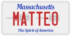 MATTEO  license plate in MA