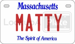 MATTY license plate in Massachusetts