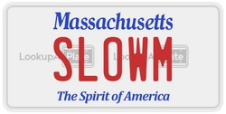 SLOWM  license plate in MA
