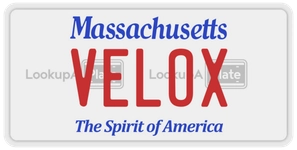 VELOX license plate in Massachusetts