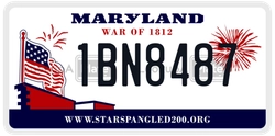 1BN8487  license plate in MD