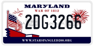 2DG3266 license plate in Maryland