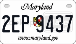 2EP9437 license plate in Maryland