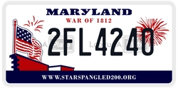 2FL4240  license plate in MD