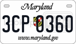 3CP0360 license plate in Maryland