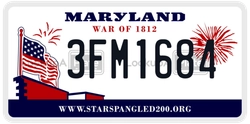 3FM1684  license plate in MD