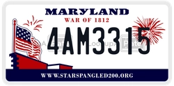 4AM3315  license plate in MD