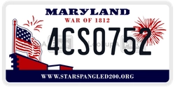 4CS0752  license plate in MD