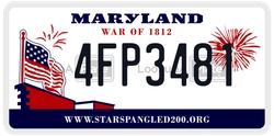 4FP3481  license plate in MD