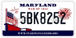 5BK8252  license plate in MD
