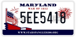 5EE5418  license plate in MD