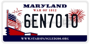 6EN7010 license plate in Maryland