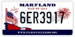 6ER3917  license plate in MD