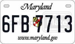 6FB7713 license plate in Maryland