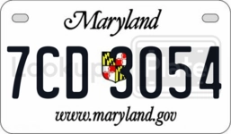 7CD3054 license plate in Maryland