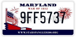 9FF5737  license plate in MD